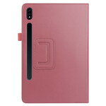 Samsung Galaxy Tab S7 Plus Capa de Couro Lychee