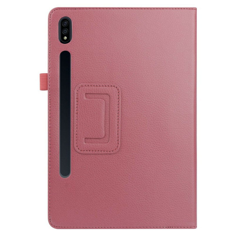 Samsung Galaxy Tab S7 Plus Capa de Couro Lychee