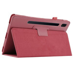 Samsung Galaxy Tab S7 Plus Capa de Couro Lychee