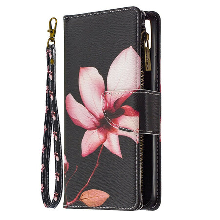 Capa Realme C11 Flor de bolso com fecho de correr