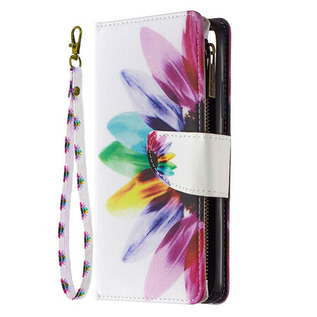 Capa Realme C11 Flor de bolso com fecho de correr