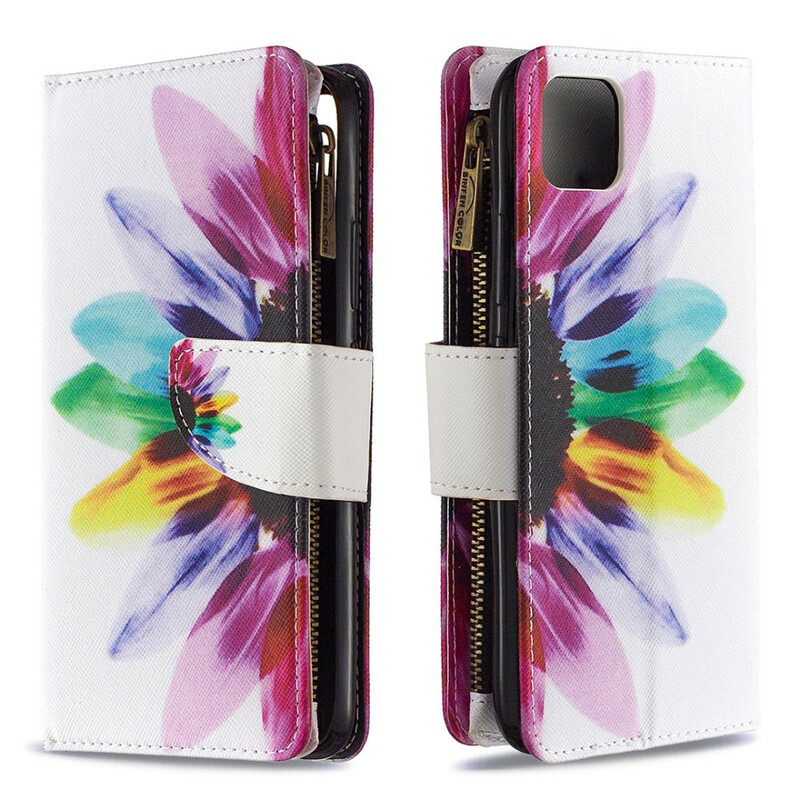 Capa Realme C11 Flor de bolso com fecho de correr