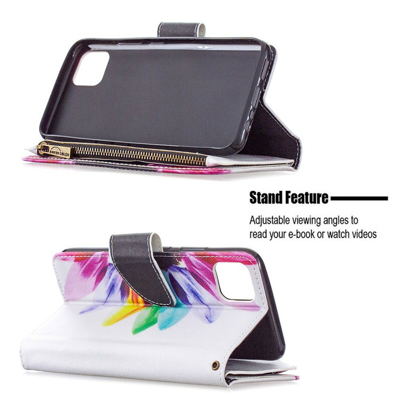 Capa Realme C11 Flor de bolso com fecho de correr