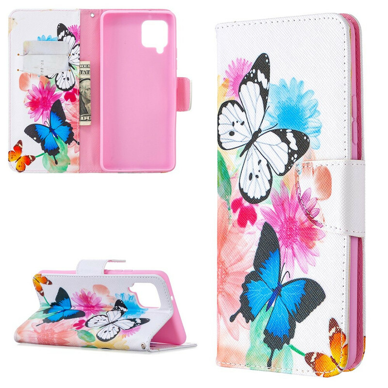 Samsung Galaxy A42 5G Case Butterflies e Flores pintadas