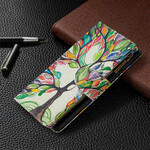 Capa de bolso Samsung Galaxy A42 5G Zipper Pocket Tree
