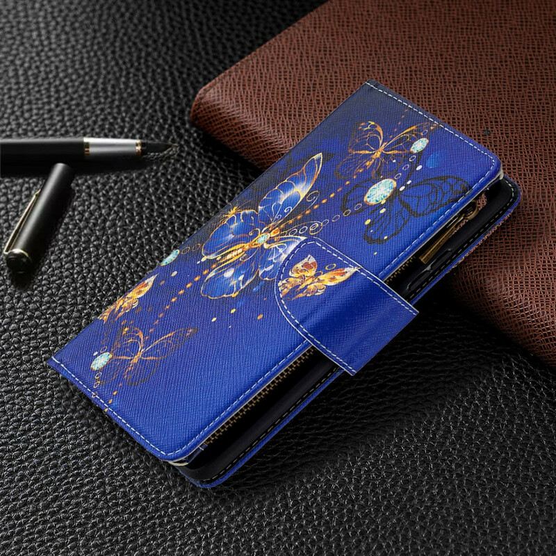 Samsung Galaxy A42 5G Capa de Bolso com Fecho de Carcaça Butterflies