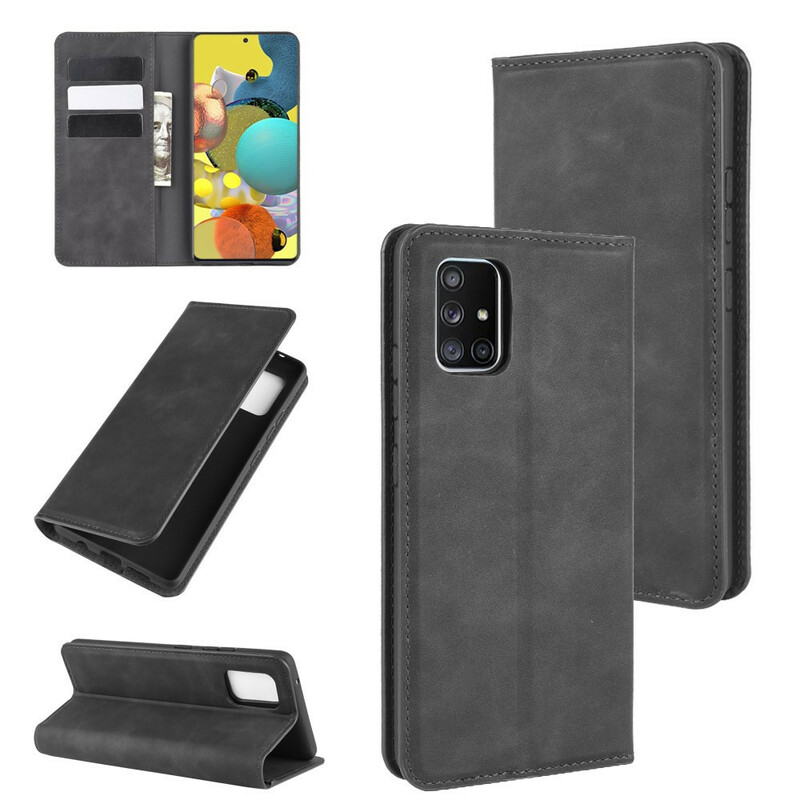 Capa Flip Cover Samsung Galaxy A51 5G Efeito Couro Mole