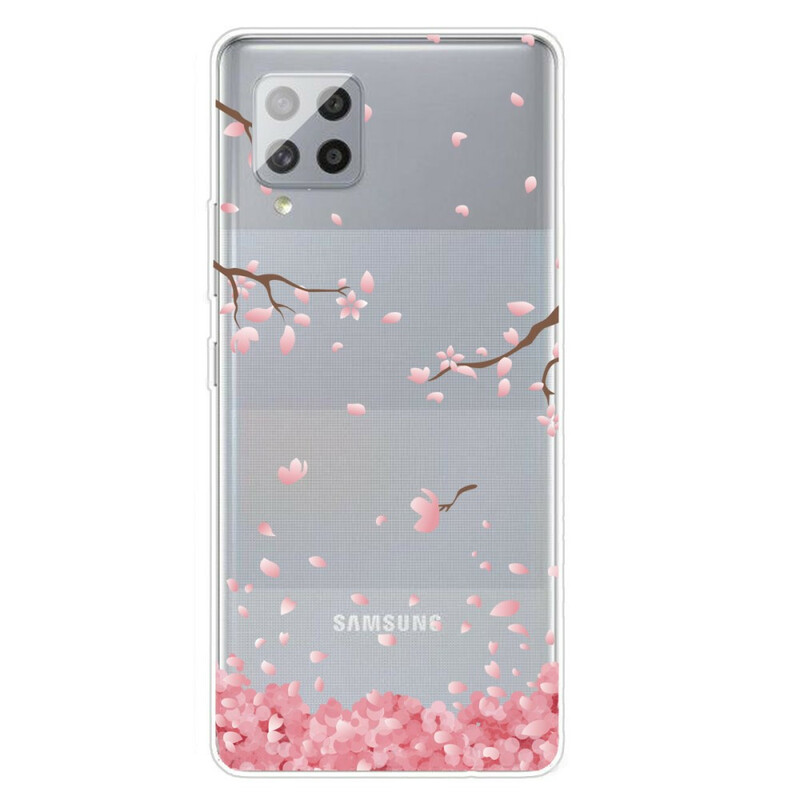 Samsung Galaxy A42 5G Capa com ramos de flores