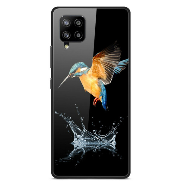 Samsung Galaxy A42 5G Capa para pássaros de coroa de vidro temperado