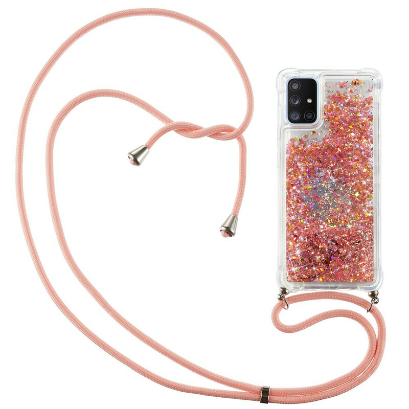 Samsung Galaxy A51 5G Glitter Case com Lanyard