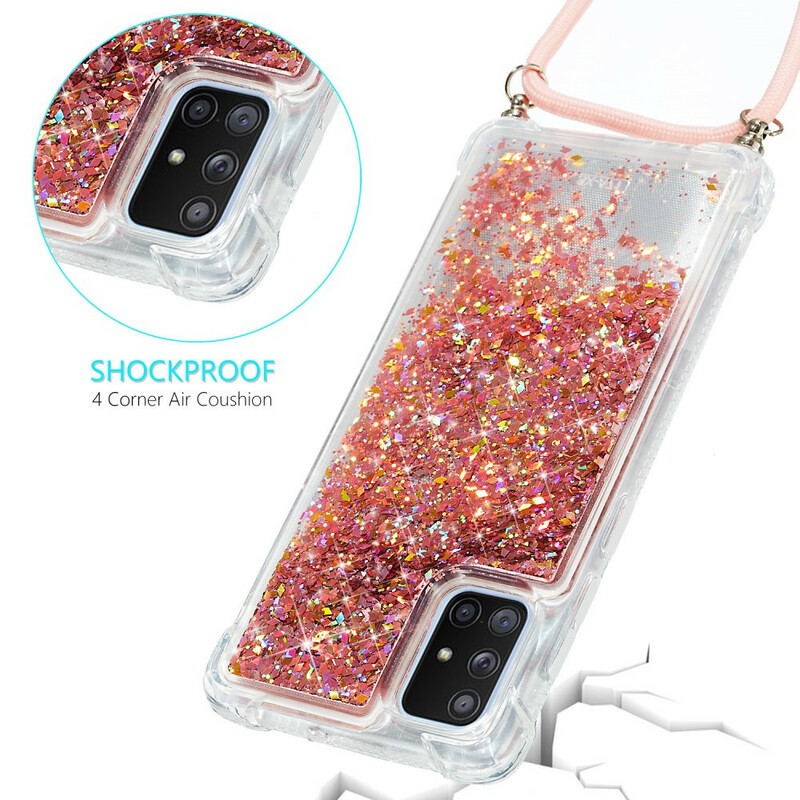 Samsung Galaxy A51 5G Glitter Case com Lanyard