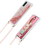 Samsung Galaxy A51 5G Glitter Case com Lanyard