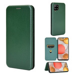 Tampa Flip Cover Samsung Galaxy A42 5G Fibra de Carbono