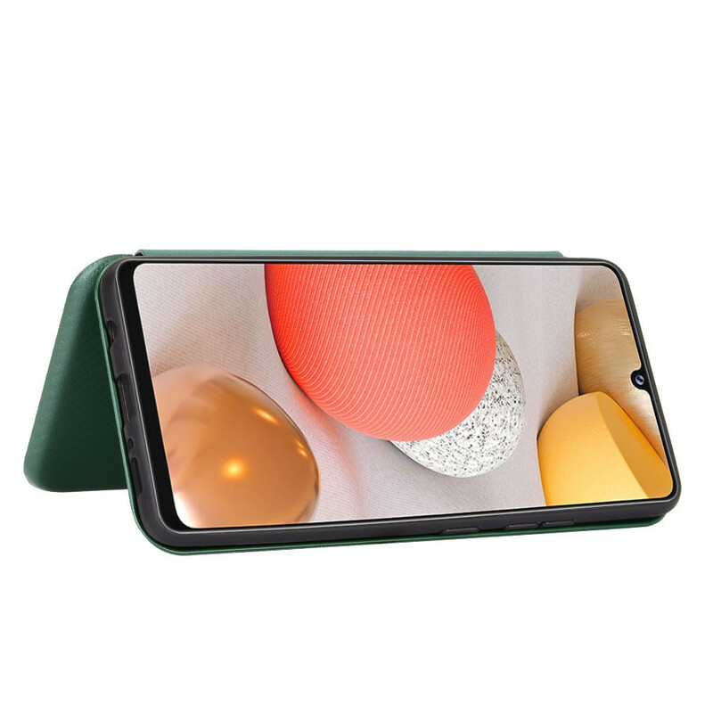 Tampa Flip Cover Samsung Galaxy A42 5G Fibra de Carbono