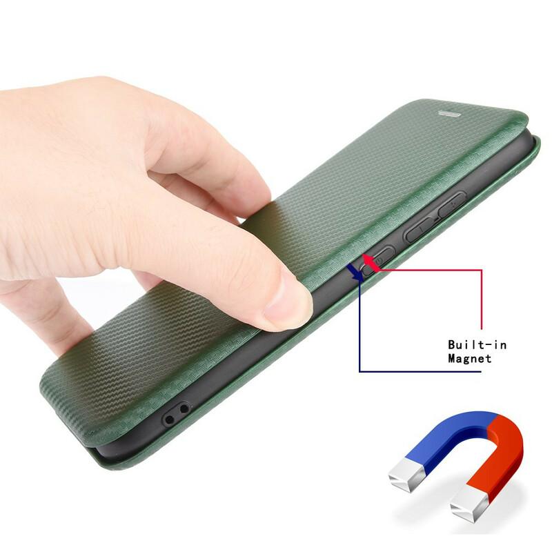 Tampa Flip Cover Samsung Galaxy A42 5G Fibra de Carbono