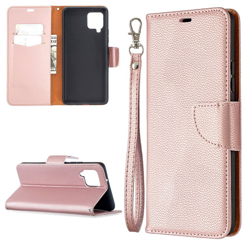 Samsung Galaxy A42 5G Capa Lychee Flap oblíquo