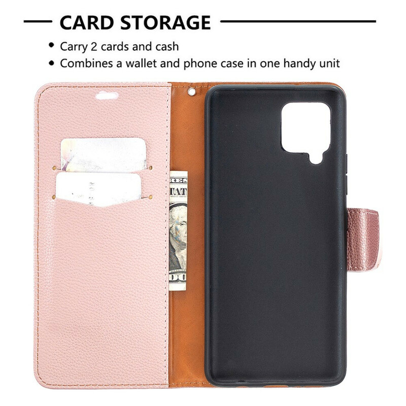 Samsung Galaxy A42 5G Capa Lychee Flap oblíquo