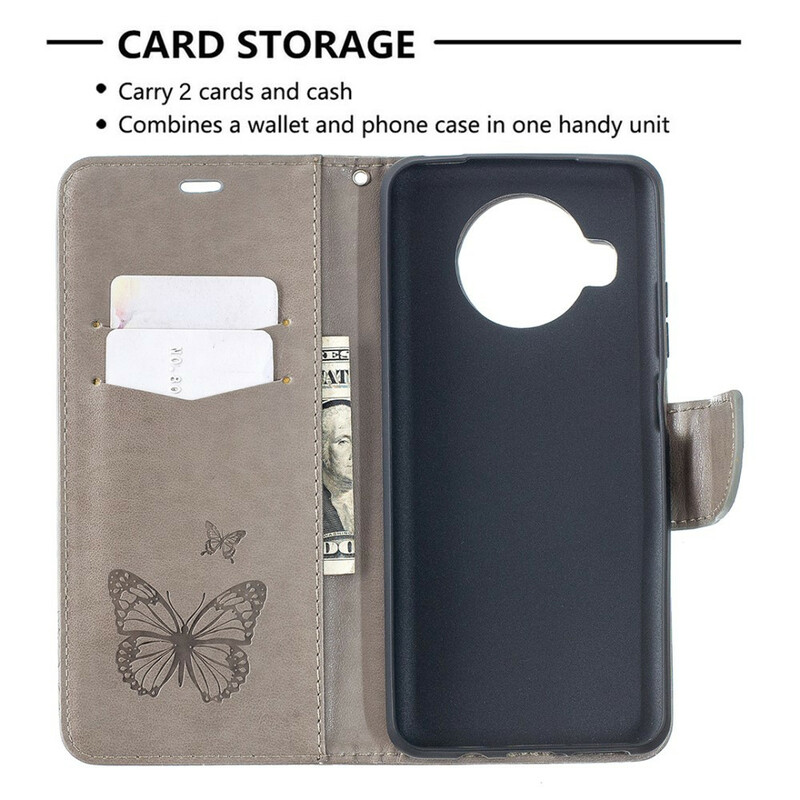 Xiaomi Mi 10T Lite Strap Case com impressão Butterfly