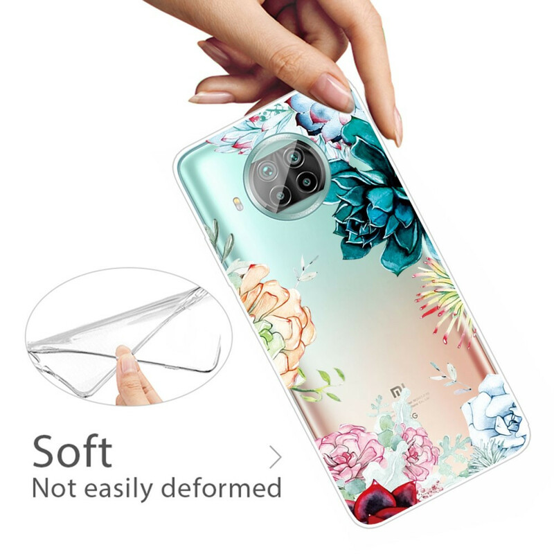 Xiaomi Mi 10T Lite Flor de Aquarela Transparente