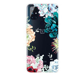 OnePlus Nord N10 Capa de flor de aguarela transparente