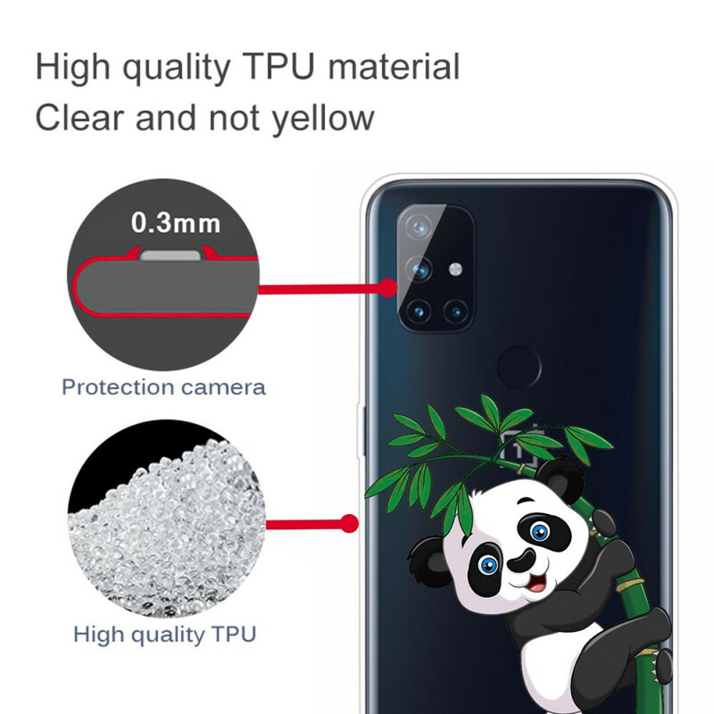 OnePlus Nord N10 Capa Panda Transparente sobre Bambu