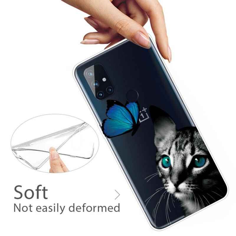 OnePlus Nord N10 Capa de gato e borboleta