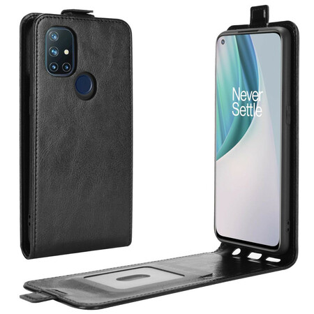 OnePlus Nord N10 Capa de Efeito Couro Aba Vertical