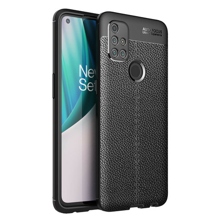 Capa de couro OnePlus Nord N10 Linha dupla de efeito Lychee