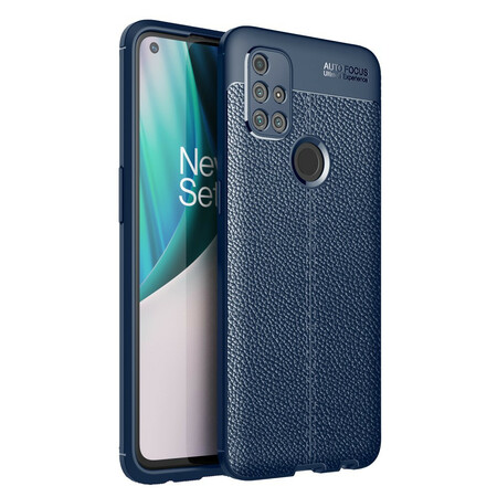 Capa de couro OnePlus Nord N10 Linha dupla de efeito Lychee