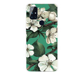 Capa OnePlus Nord N100 Flores pintadas de branco