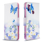 Samsung Galaxy M11 Case Butterflies e Flores Pintadas