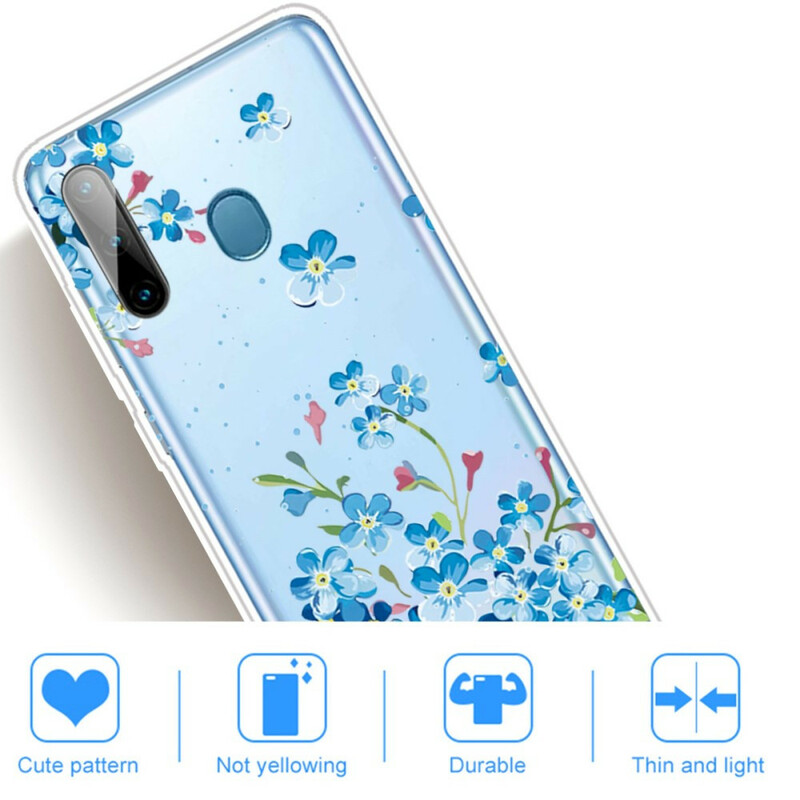 Capa Samsung Galaxy M11 Blue Flowers