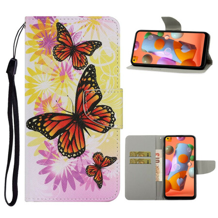 Samsung Galaxy M11 Case Butterflies e Flores de Verão
