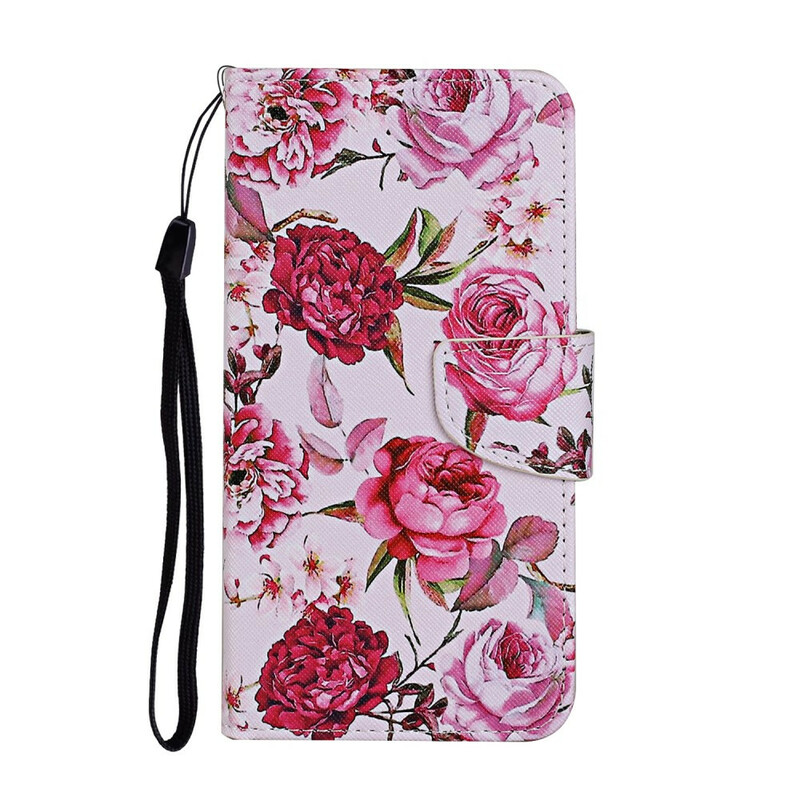 Capa inteligente Huawei P 2021 Magistral Flowers with Strap