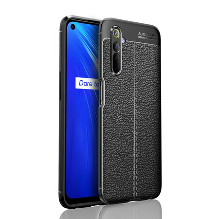 Capa de Efeito Couro Realme X50 Litchi Linha Dupla