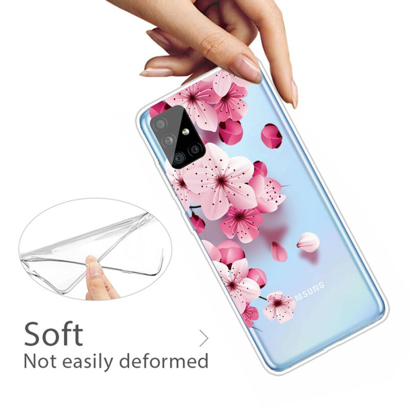 Capa Samsung Galaxy A51 Flores Pequenas Rosa