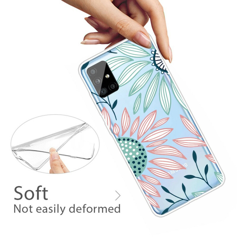 Samsung Galaxy A51 Transparent Case One Flower