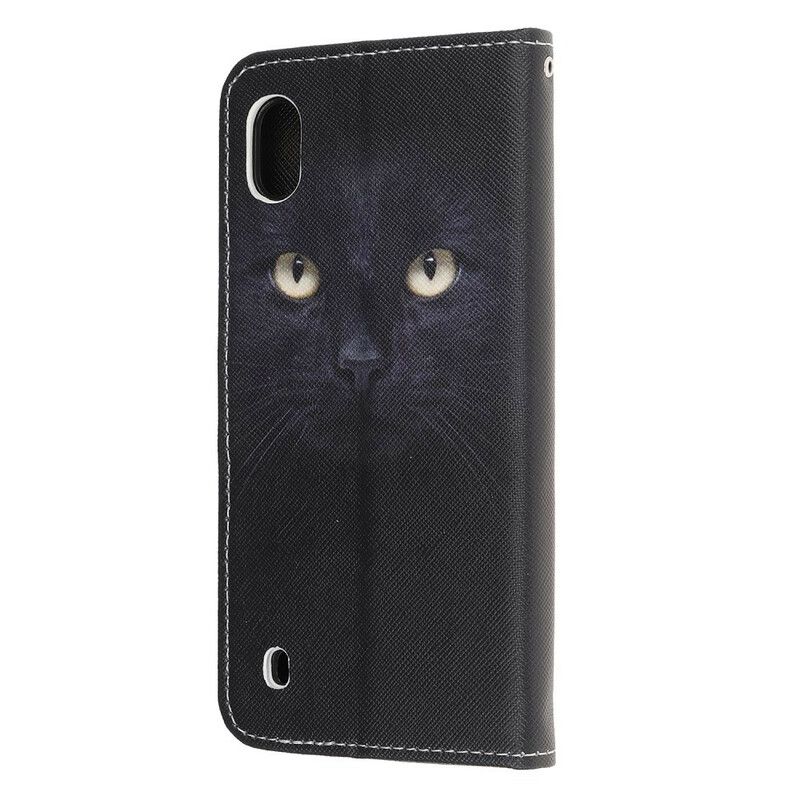 Samsung Galaxy A10 Black Cat Eye Strap Case