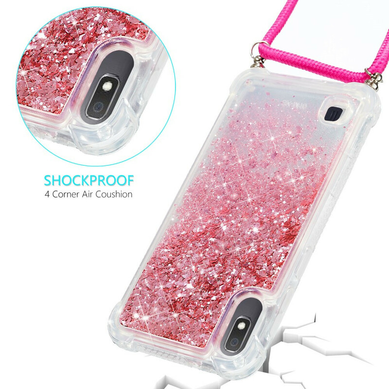 Samsung Galaxy A10 Glitter Case com Lanyard