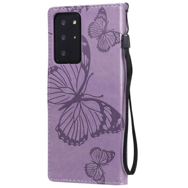 Samsung Galaxy Note 20 Ultra Case Butterflies Gigantes com Pulseira