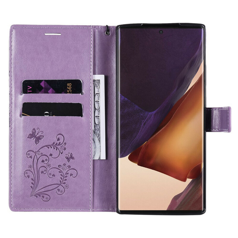 Samsung Galaxy Note 20 Ultra Case Butterflies Gigantes com Pulseira