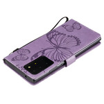 Samsung Galaxy Note 20 Ultra Case Butterflies Gigantes com Pulseira