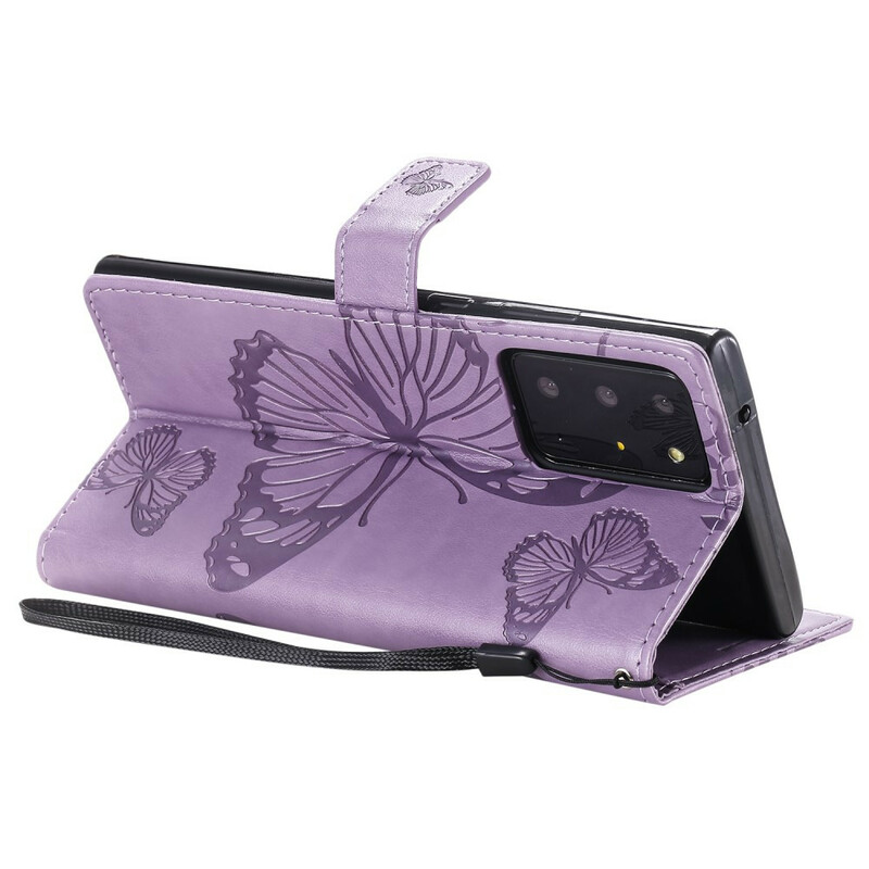 Samsung Galaxy Note 20 Ultra Case Butterflies Gigantes com Pulseira