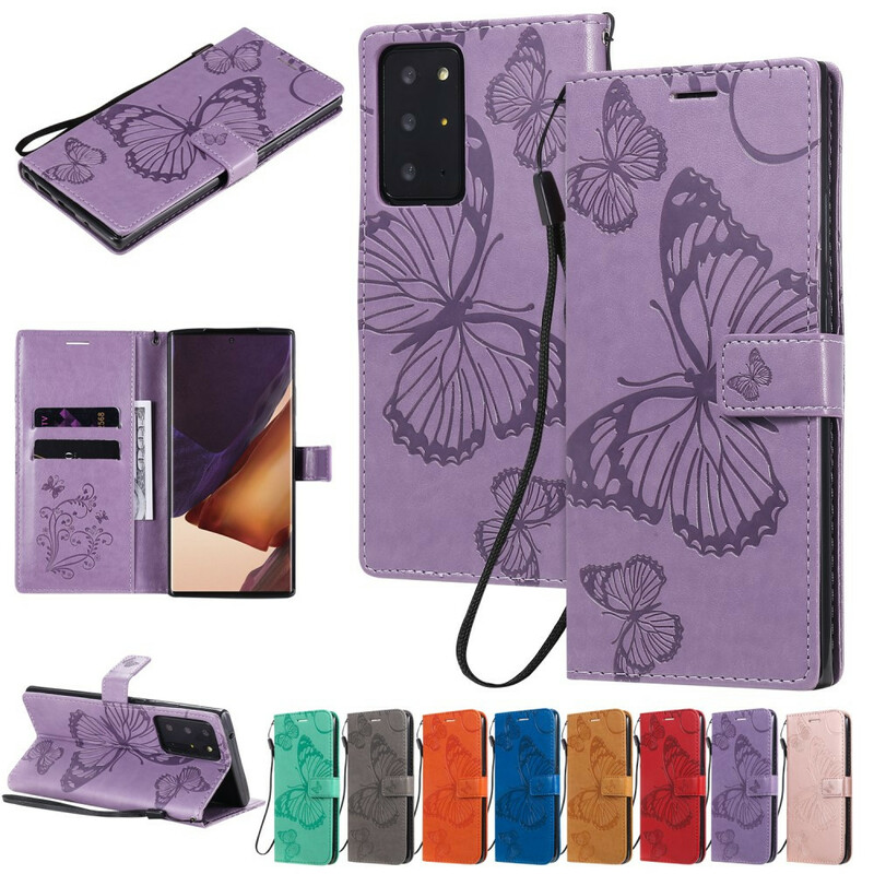 Samsung Galaxy Note 20 Ultra Case Butterflies Gigantes com Pulseira