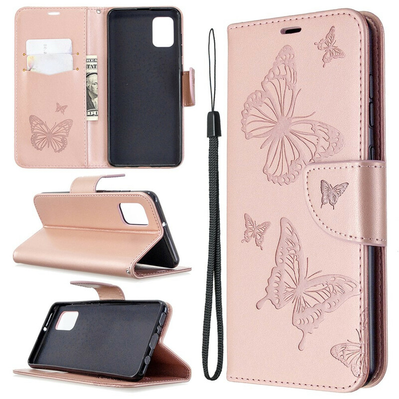 Samsung Galaxy A31 Case Butterflies in Flight with Strap