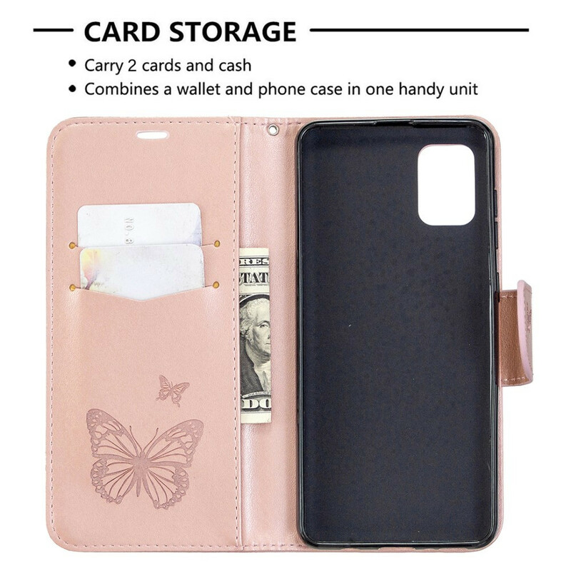 Samsung Galaxy A31 Case Butterflies in Flight with Strap
