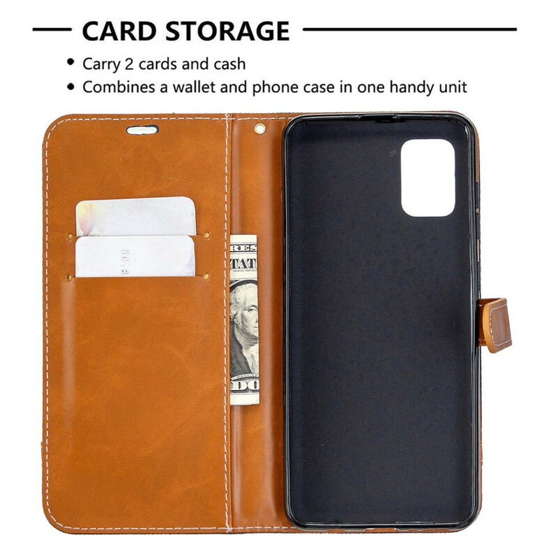 Samsung Galaxy A31 Capa de tecido e pele com cinta