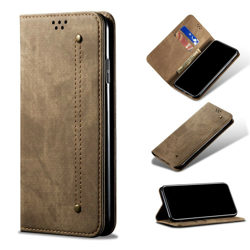 Capa Flip Tecido Samsung Galaxy A10 Jeans