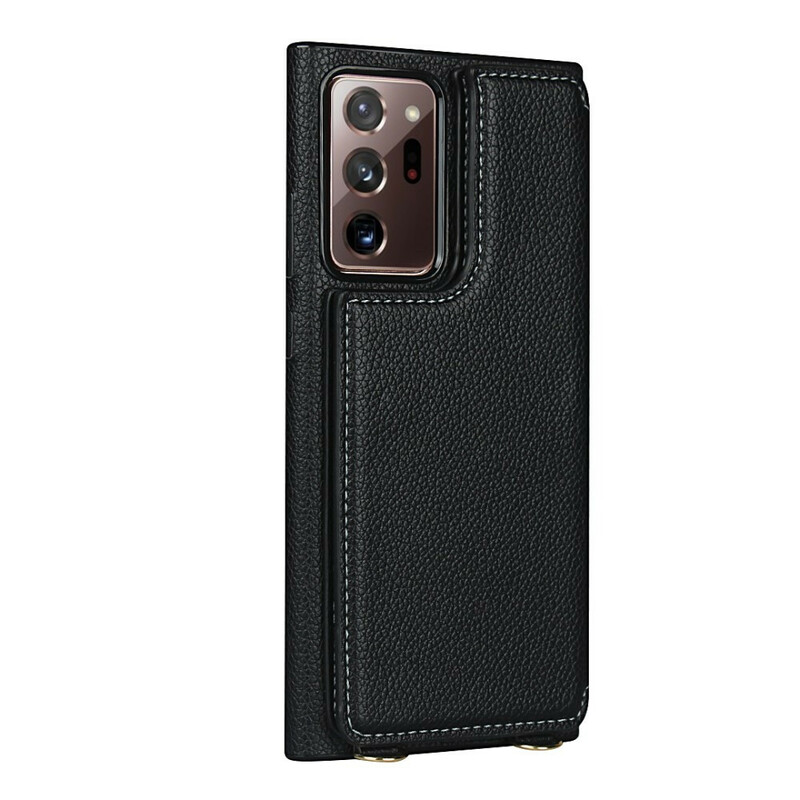 Samsung Galaxy Note 20 Porta-Cartão Litchi em Couro Ultra Leather