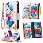 Capa Samsung Galaxy A51 com bolso com zíper Butterfly